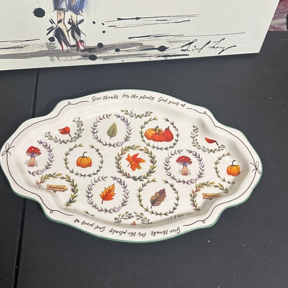 Potter’s studio thanksgiving fall serving plate - Picture 1 of 3